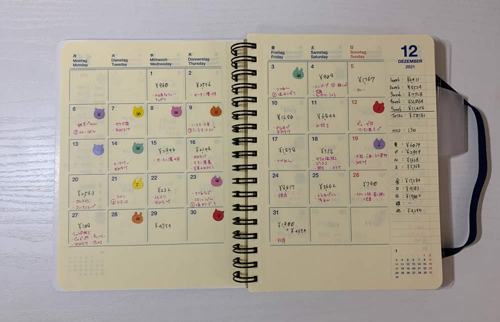 ロルバーン手書き家計簿公開 共働き夫婦21年12月の貯金額 Sakura Blog